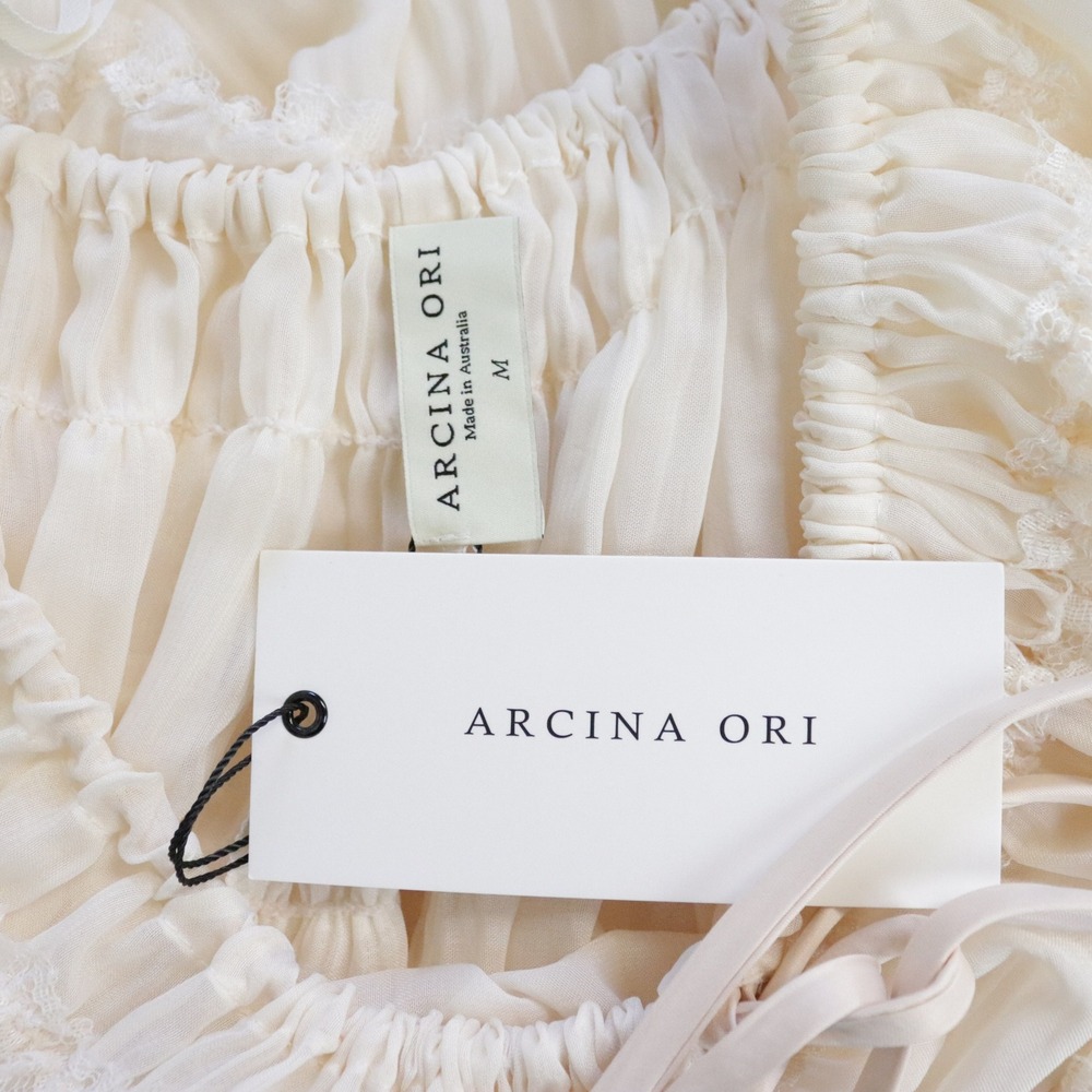 NWT Arcina Ori Juliette Skirt Cream Medium Maxi Tiered - Picture 8 of 10